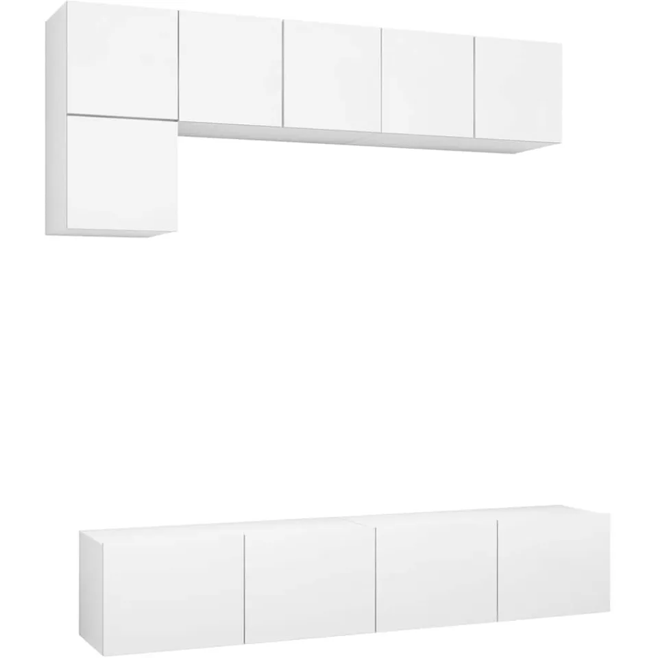 vidaXL 5-delige Tv-meubelset bewerkt hout wit, foto 3