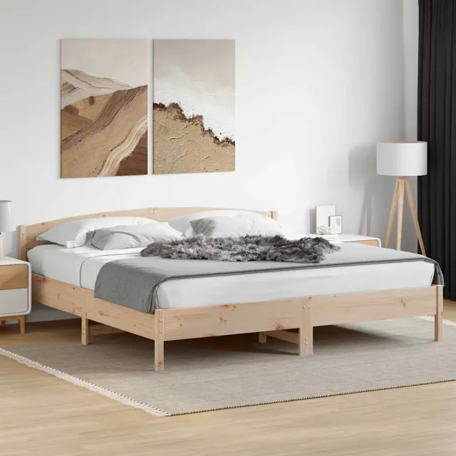 vidaXL Bedframe zonder matras massief grenenhout 180x200 cm bruin
