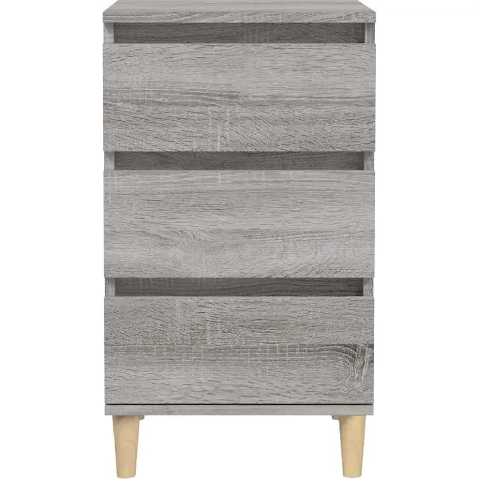 vidaXL Nachtkastje 40x35x70 cm bewerkt hout grijs sonoma eikenkleurig, foto 4