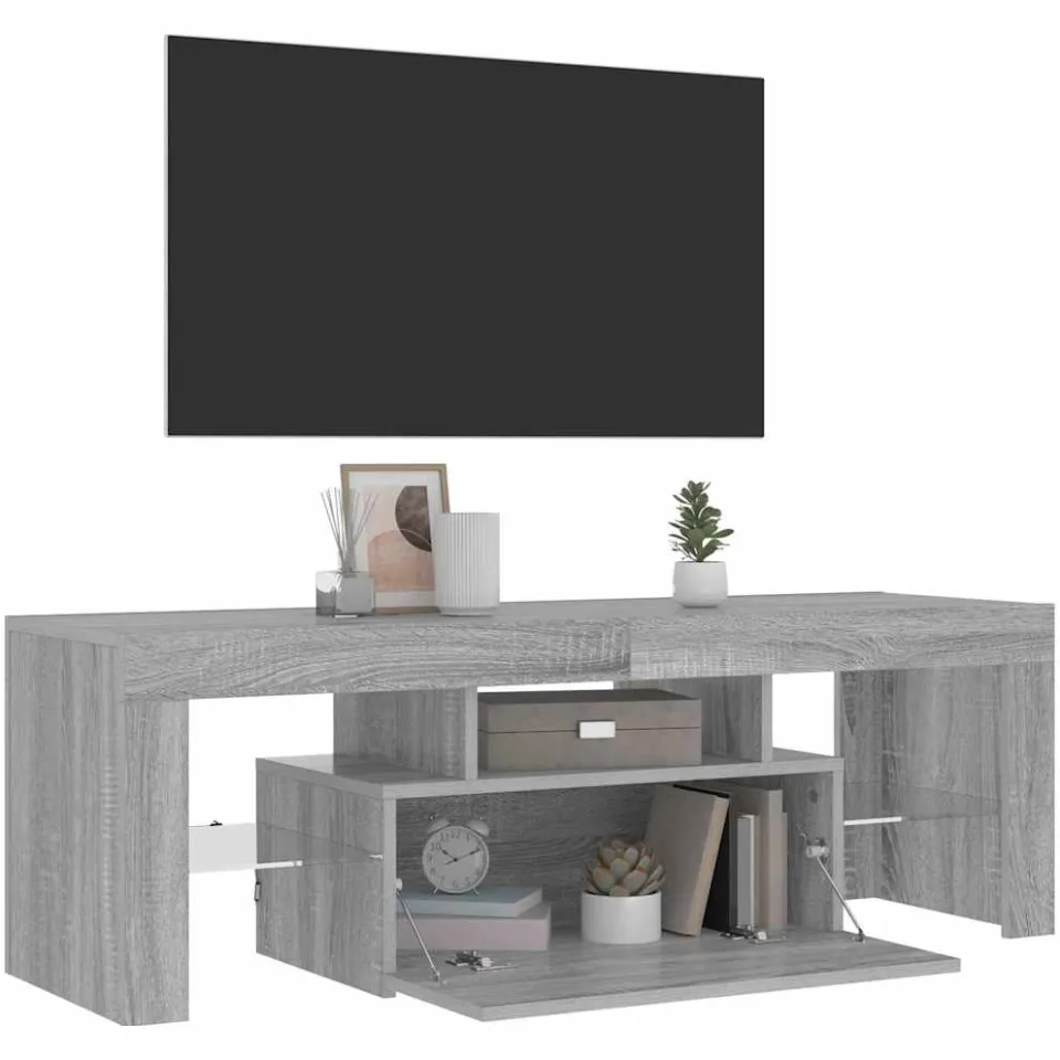 vidaXL Tv-meubel met LED-verlichting 120x35x40 cm grijs sonoma eiken, foto 3