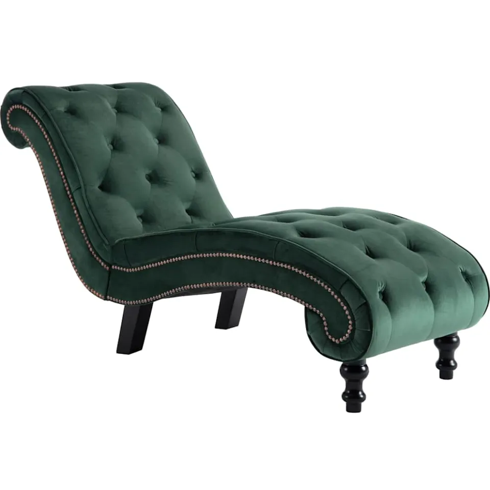 vidaXL Chaise longue fluweel groen, foto 3