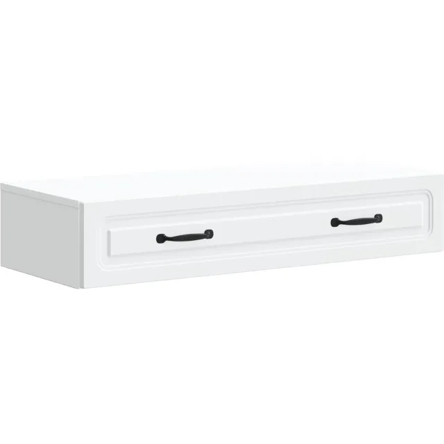 vidaXL Wandgemonteerde - Zijtafel - Wit - 87,5 - x - 34,5 - x - 17 - cm - Bewerkt - hout