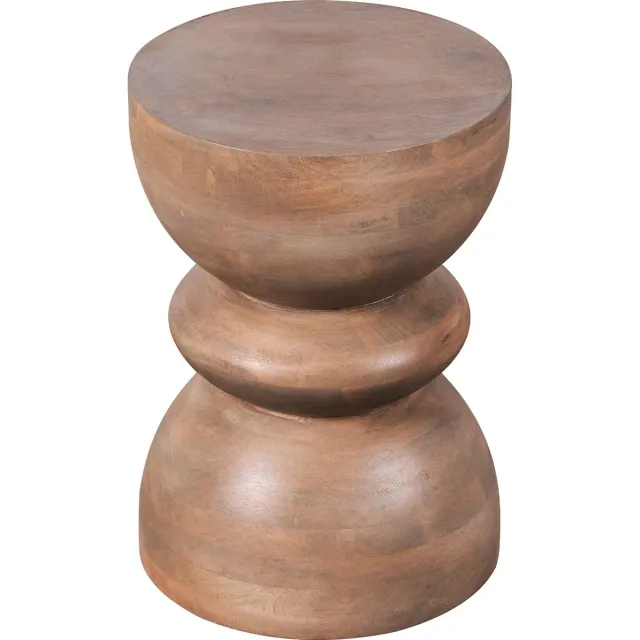 Lewis & Loft Bijzettafel Luis - Gestapeld - FSC® mangohout - Rond ⌀35 - Mat bruin