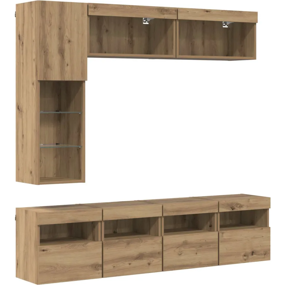 vidaXL TV-kast 7 st 30,5 x 30 x 102 cm Artisan Eiken, foto 3
