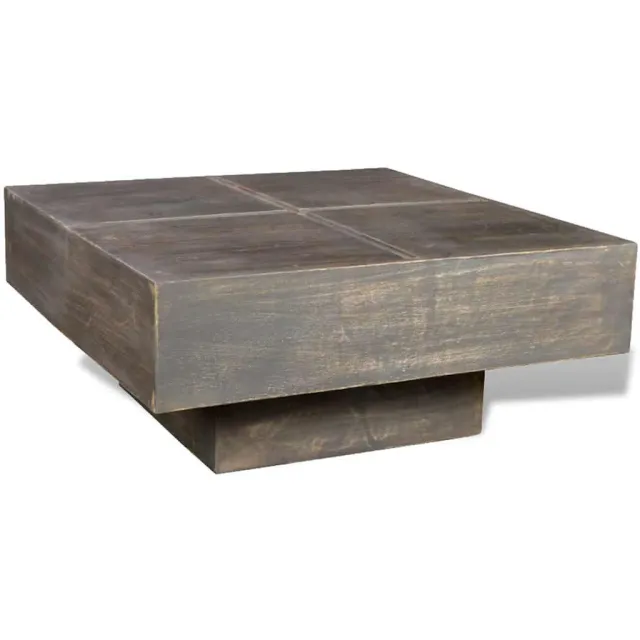 vidaXL Salontafel vierkant massief mangohout donkerbruin bruin