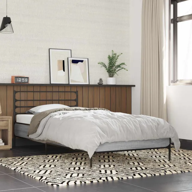 vidaXL Bedframe Grijs Sonoma 80 x 200 cm Bewerkt hout