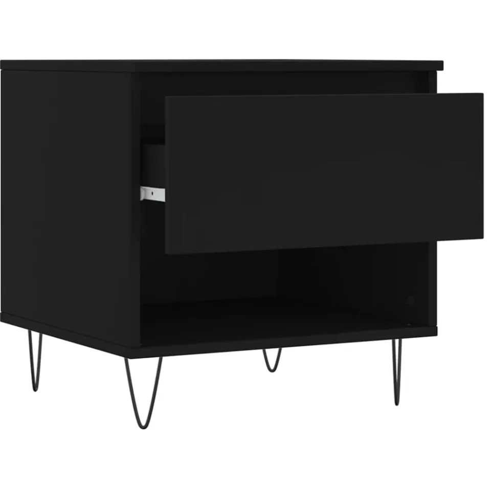 vidaXL Salontafel 50x46x50 cm bewerkt hout zwart, foto 5