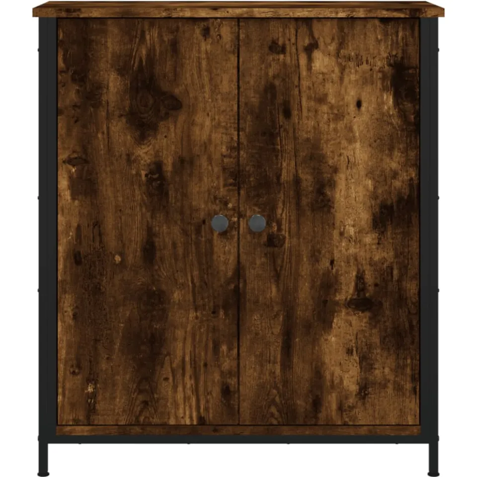 vidaXL Dressoir 70x30x80 cm bewerkt hout gerookt eikenkleurig, foto 4