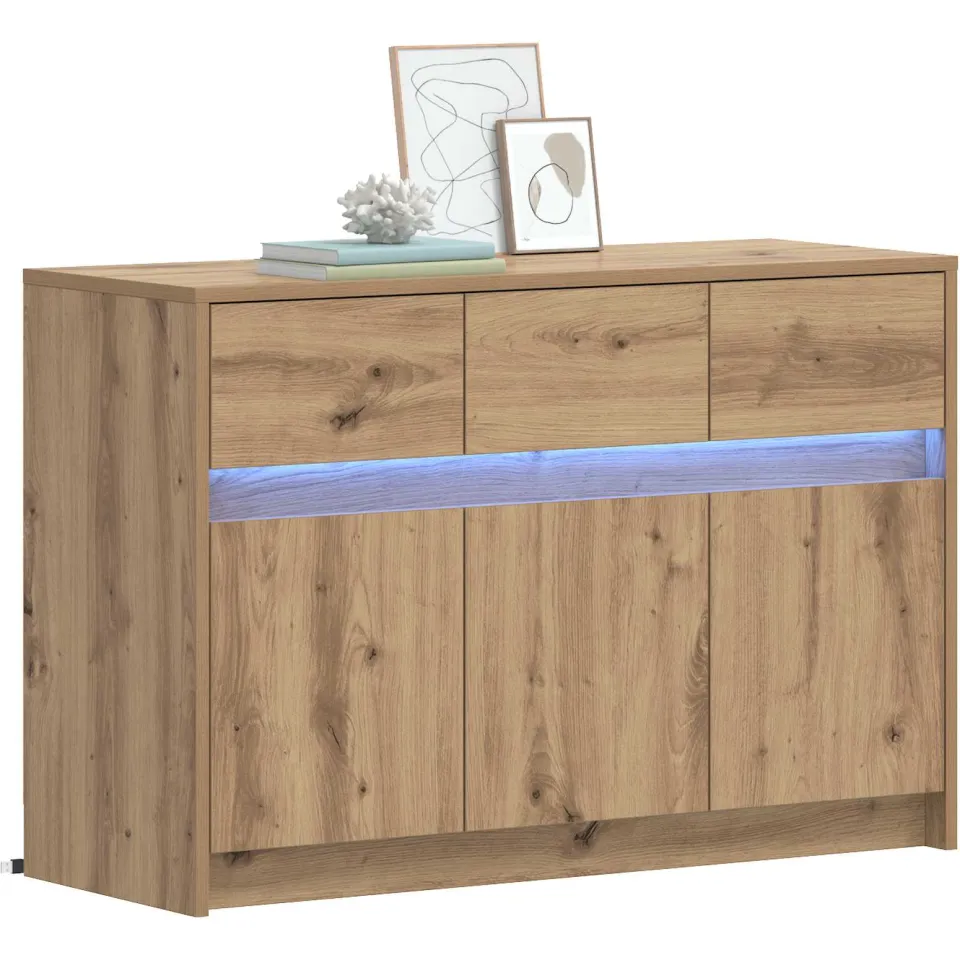 vidaXL TV-kast 91 x 34 x 61 cm Artisanaal eiken Bewerkt hout, foto 3