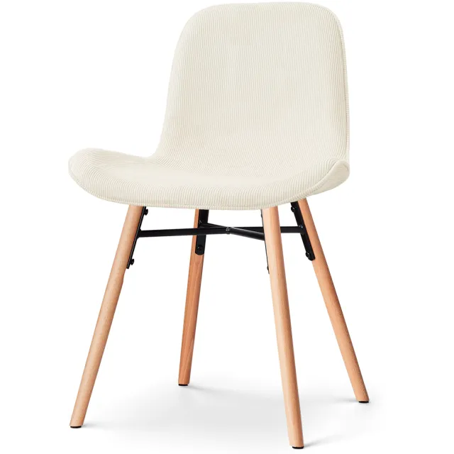Nolon Nena-Fé eetkamerstoel rib beige - houten onderstel