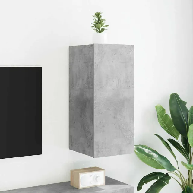 vidaXL Tv-wandmeubel met LED-verlichting 30,5x35x70 cm betongrijs grijs, foto 2