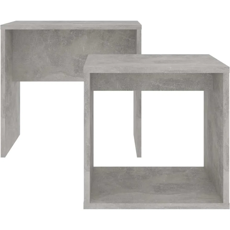 vidaXL Salontafelset 48x30x45 cm bewerkt hout betongrijs