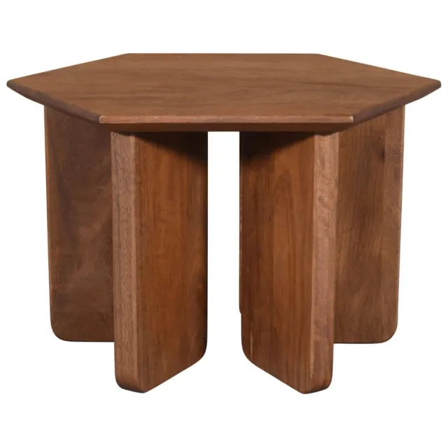 Giga Meubel Salontafel Martos - Donkerbruin Mangohout - 60x60x38cm