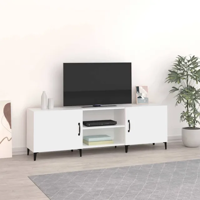 vidaXL Tv-meubel 150x30x50 cm bewerkt hout wit, foto 2