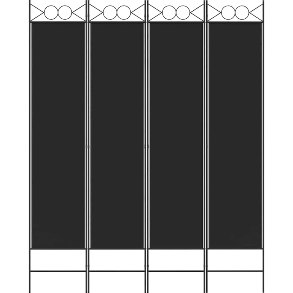 vidaXL Kamerscherm met 4 panelen 160x200 cm stof zwart