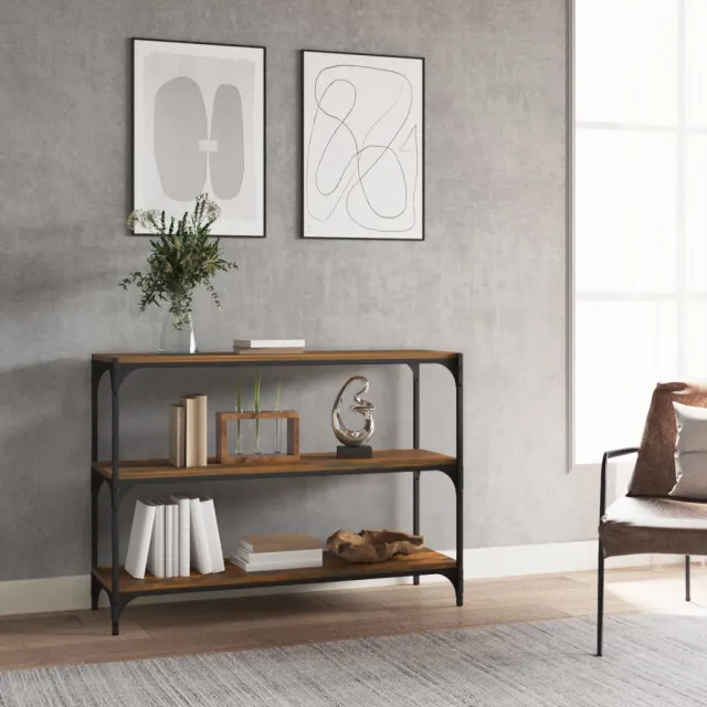 vidaXL Boekenkast 100x33x70,5 cm bewerkt hout en staal gerookt eiken, foto 2