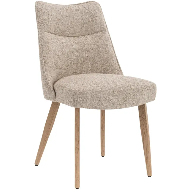 DÉJA Living Eetkamerstoel Meau - Beige/Naturel - Zithoogte 47cm - Set van 2