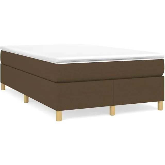 vidaXL Boxspring met matras stof donkerbruin 120x190 cm bruin