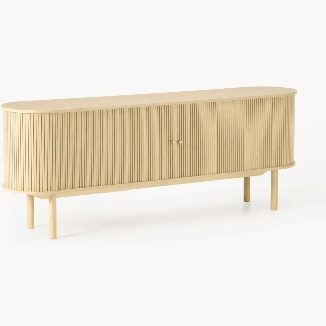 Westwing Collection XL dressoir Calary met gefacetteerde voorkant beige