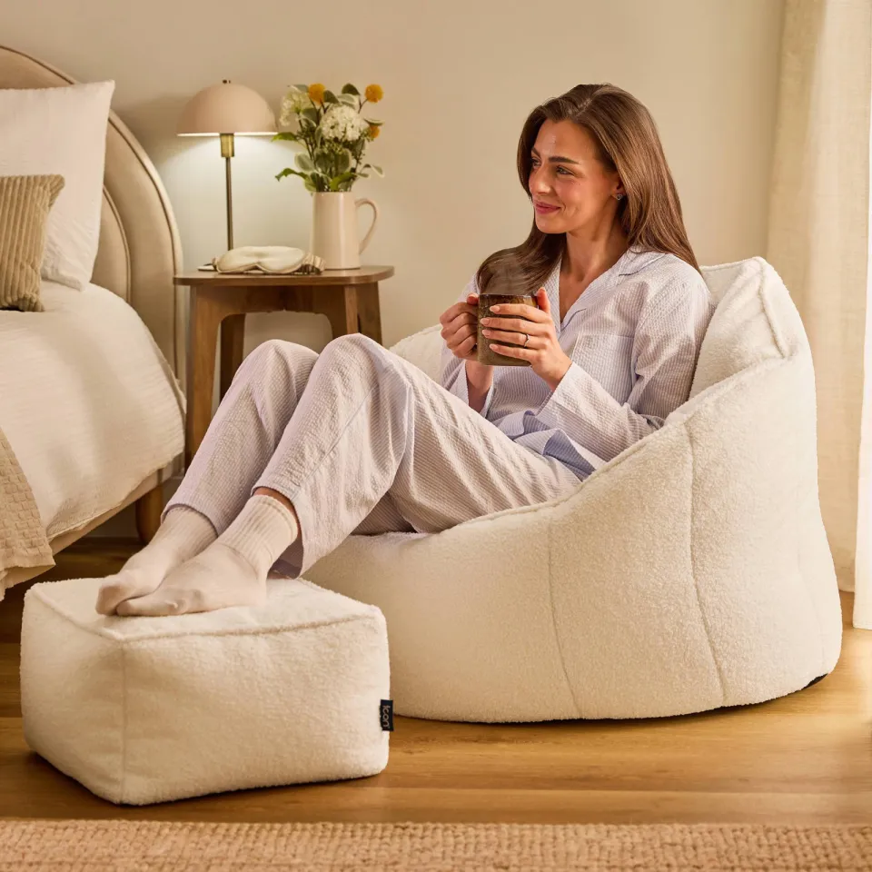 icon - Sirena Zitzak Fauteuil met Poef - Boucle - Olijfgroen, foto 4