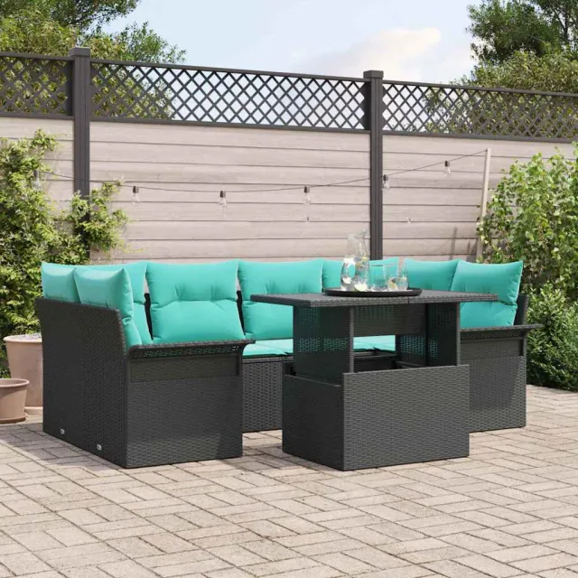 vidaXL Tuin Sofa Set 7 st Zwart [Synthetisch]: Poly Rattan, foto 2