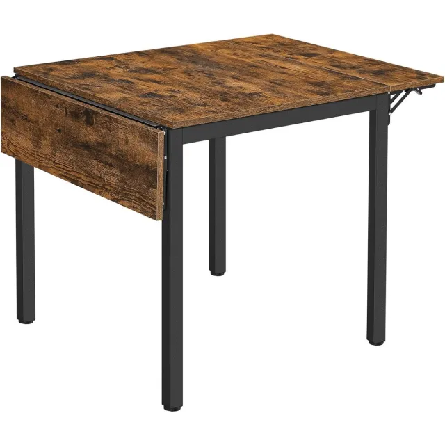Homesy Eettafel - Inklapbare Keukentafel voor 2-4 Personen - voor Kleine Ruimtes - Vintage Bruin-Inktzwart