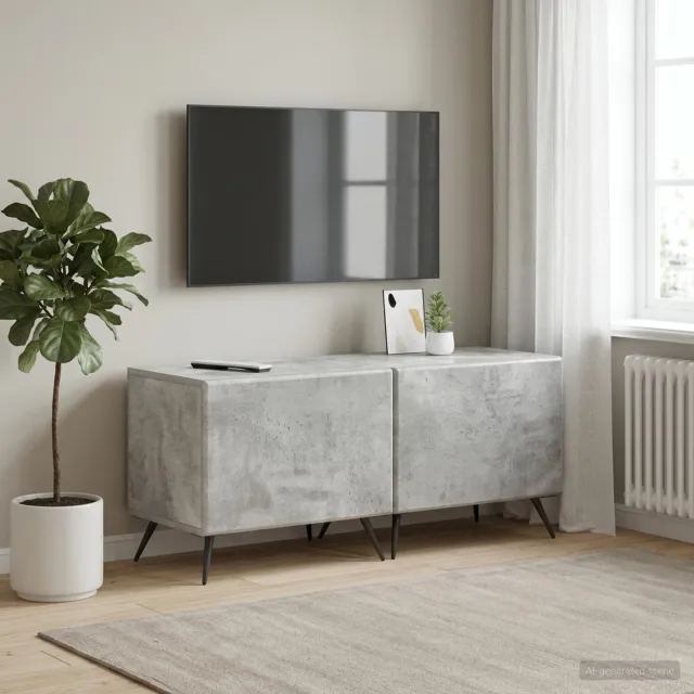 vidaXL Tv-meubel Betongrijs Bewerkt hout grijs, foto 2
