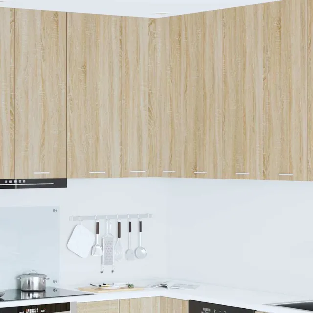 vidaXL Hangkast Sonoma eiken en wit 57 x 57 x 100 cm Bewerkt hout Bruin