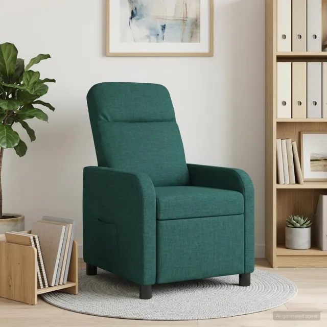 vidaXL Relaxfauteuil Donkergroen Stof