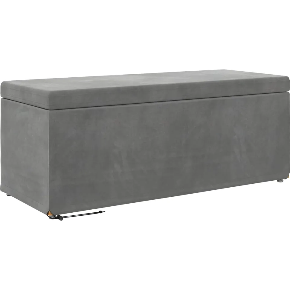vidaXL Kruk Donkergrijs 101 x 41 x 40 cm Velvet en Gefabriceerd Hout