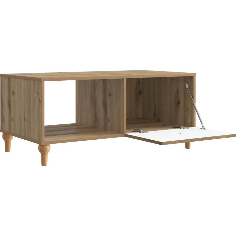 vidaXL Salontafel Artisanaal eiken 90 x 50 x 40 cm Bewerkt hout, foto 3