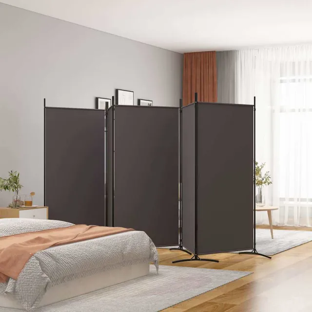 vidaXL Kamerscherm met 5 panelen 433x180 cm stof bruin, foto 2