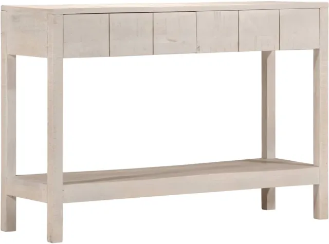 vidaXL Wandtafel - 110x35x75 - cm - massief - mangohout - wit