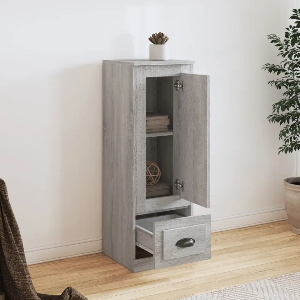 vidaXL Hoge kast 36x35,5x103,5 cm bewerkt hout grijs sonoma eikenkleur, foto 3