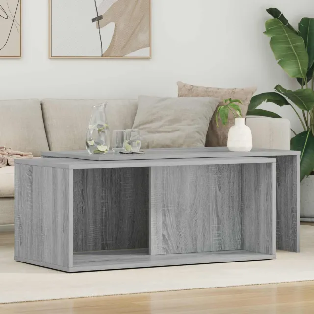 vidaXL Koffietafel Set 2 st Grijs Sonoma 90 x 48 x 40 cm Bewerkt hout