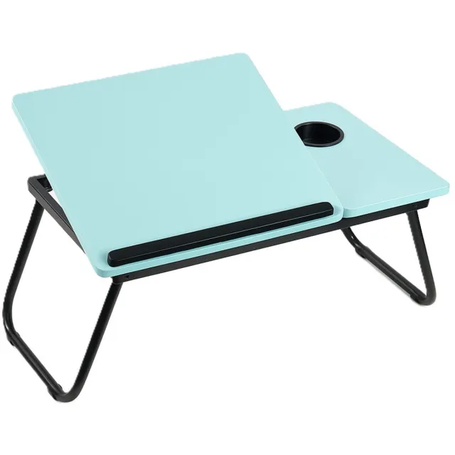 Ceruzo Bedtafel Verstelbaar - Laptoptafel - Ontbijttafel - Inklapbaar - Bekerhouder - Blauw