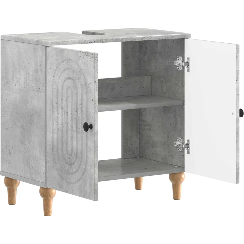 vidaXL Badkamer wastafelkast ALKMAAR Betongrijs 59,5 x 31,5 x 59 cm