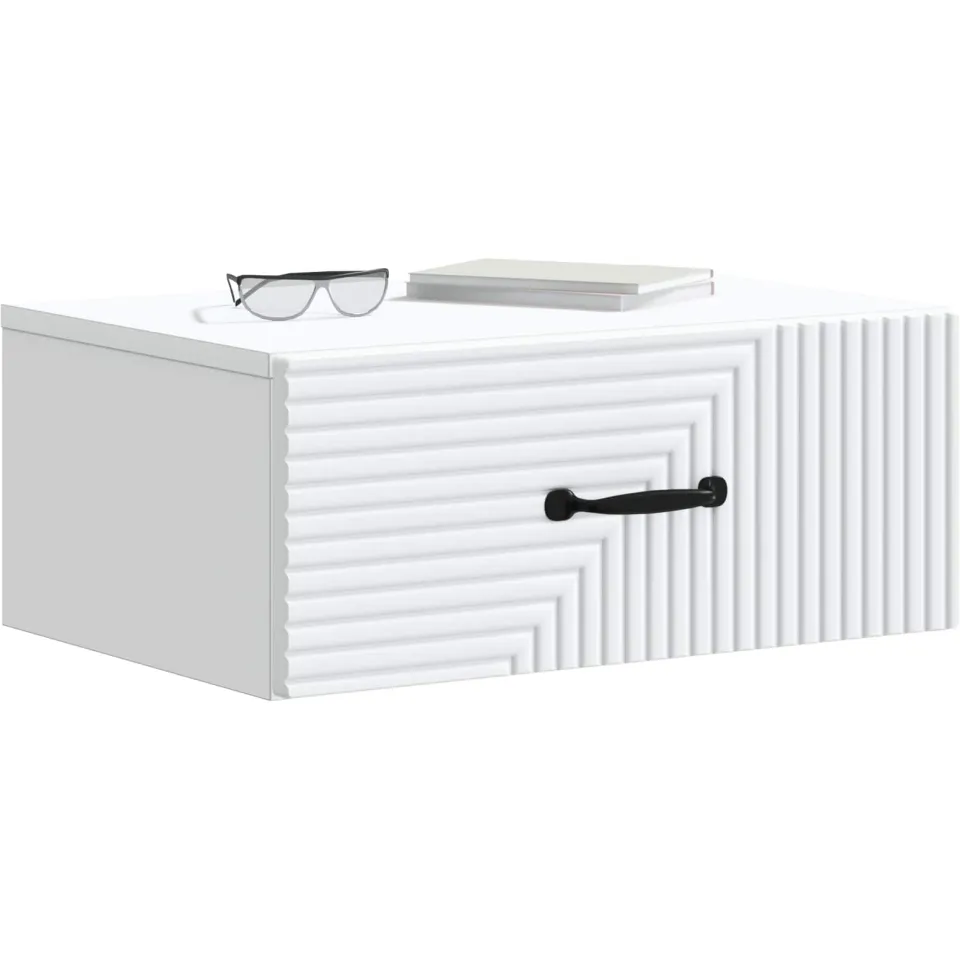 vidaXL Wandbeugel Bedkast 2 st Wit 49 x 34,5 x 20 cm Bewerkt hout