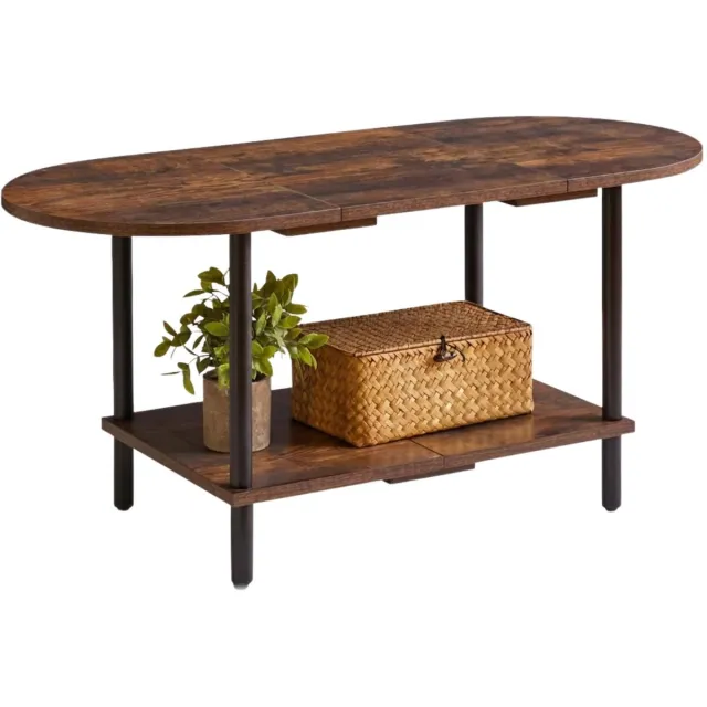 Imperatoris Salontafel - Geschikt voor Woonkamer, Thuiskantoor & Buiten - Stijlvolle Salon Tafel en Sidetable - Rustiek Bruin - 89 x 40 x 43 cm - van Imperatoris
