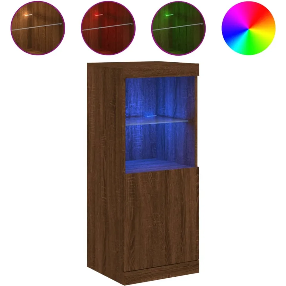 vidaXL Dressoir met LED-verlichting 41x37x100 cm bruin eikenkleur, foto 3