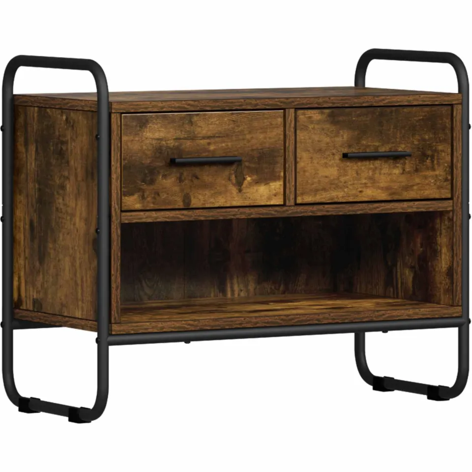 vidaXL Tv-meubel 60 x 30 x 50 cm Gerookt eiken Bewerkt hout, foto 3