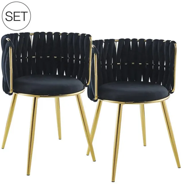 Kayoom Milla 125 - Eetkamerstoel - Stoel - Zwart - Set van 2