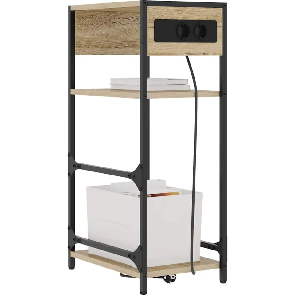 vidaXL Nachtkastje Sonoma Eiken 40 x 27 x 76 cm Bewerkt hout Bruin