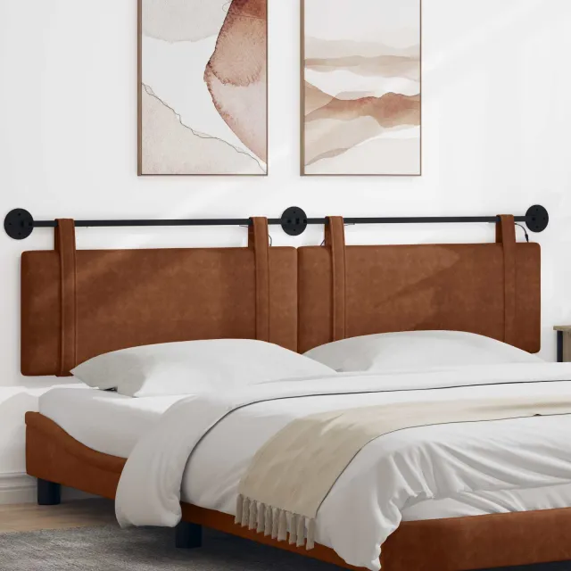 vidaXL Hangend hoofdbord Bruin Antiek PU