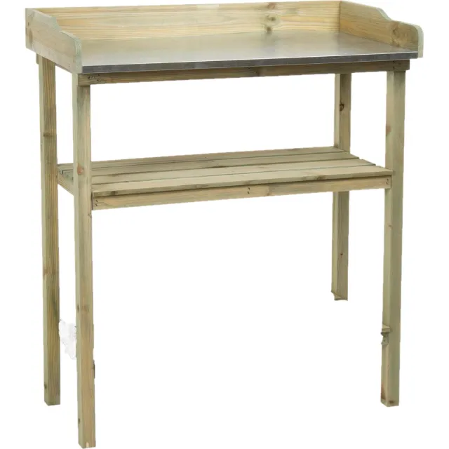 Mullrose Oppottafel - hout- Met zinken blad- 1 stuk naturel