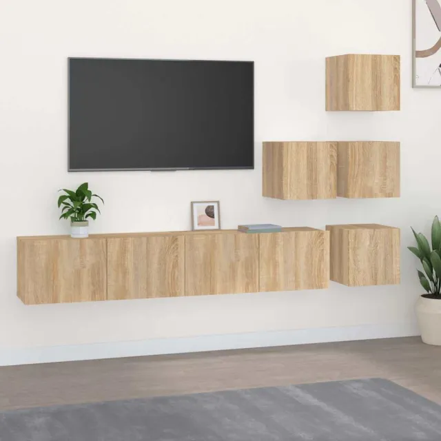 vidaXL Tv-wandmeubel bewerkt hout sonoma eikenkleurig, foto 2