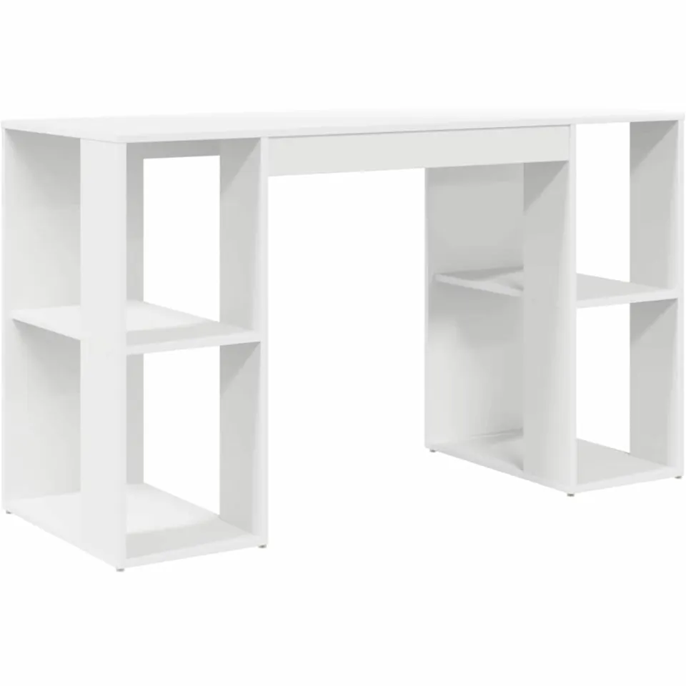 vidaXL Bureau Wit 130 x 50,5 x 75 cm Bewerkt hout, foto 3