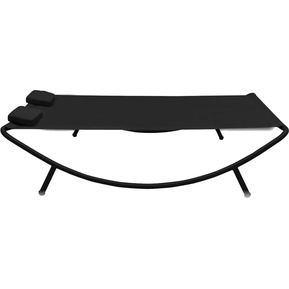 vidaXL Loungebed stof zwart, foto 3