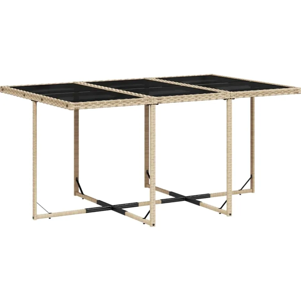 vidaXL 11-delige Tuinset met kussens poly rattan gemengd beige