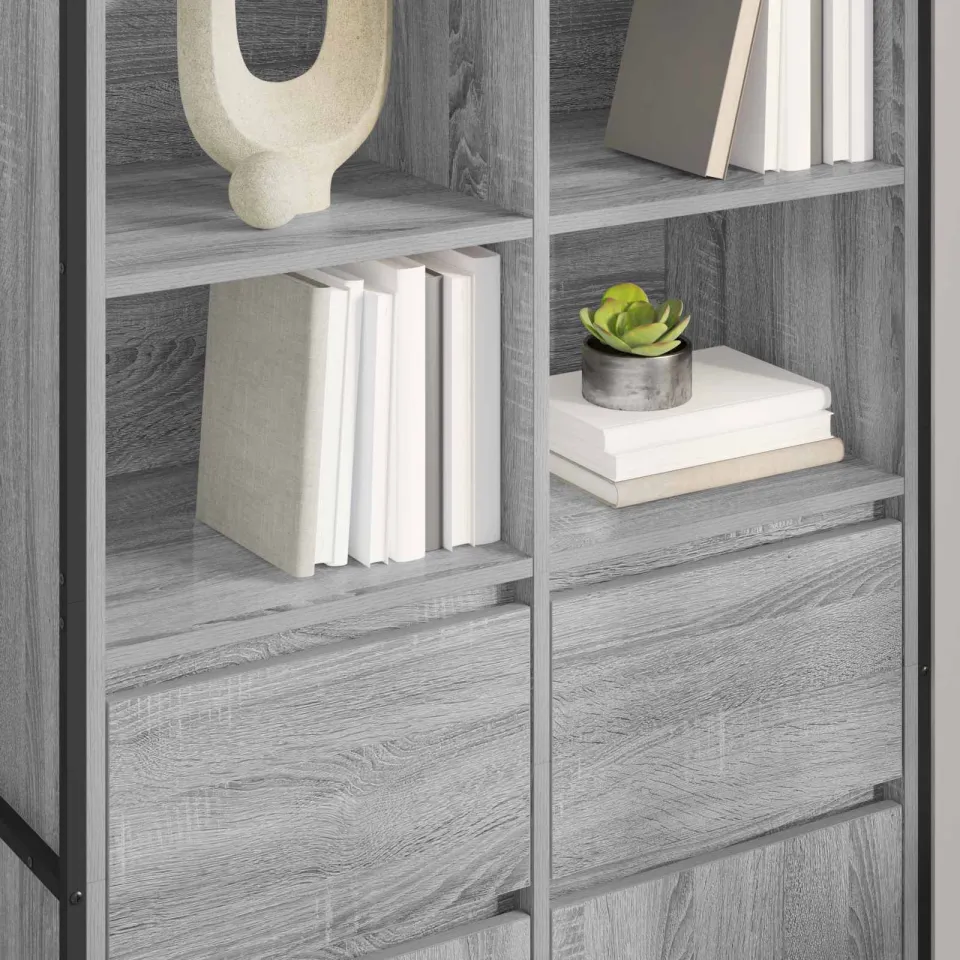 vidaXL Dressoir Grijs Sonoma 81 x 36 x 150.5 cm Bewerkt hout, foto 3